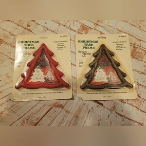 The New Berlin Co 2 Small Red and Brown Christmas Tree Frames